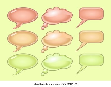 Pastel color speech bubbles