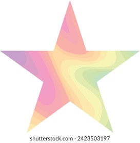 forma estrella de color pastel, diferentes tonos y colores, ilustración del vector del corazón para el día de las valentinas.