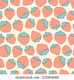 Pastel Color Strawberry Pattern Design