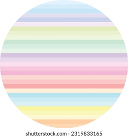 Pastel color stripe pattern in circle shape, vector illustration background.