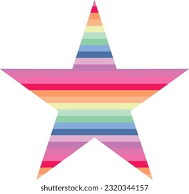 Pastel color stripe pattern in star shape, vector illustration background.