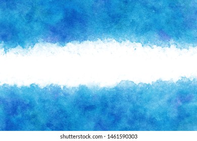 pastel color summer blue water abstract or natural grunge watercolor hand paint background, vector illustration