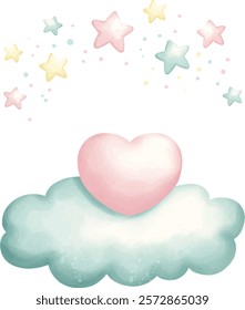 pastel color sweet dream cloudy gnome.