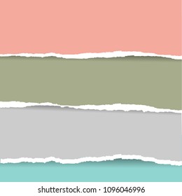 Pastel Color Torn Paper, Vector Illustration