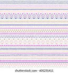pastel color tribal doodle vector seamless striped pattern. aztec fancy abstract geometric art print. ethnic hipster background. hand drawn. Wallpaper, cloth design, fabric, paper, textile,  wrapping