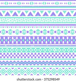 pastel color tribal Navajo vector seamless pattern. aztec fancy abstract geometric art print. ethnic hipster backdrop. Wallpaper, cloth design, fabric, paper, wrapping, cover, textile design template.