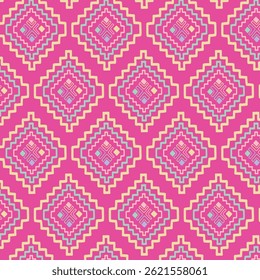 pastel color tribal vector seamless pattern with doodle elements. aztec fancy abstract geometric art print. ethnic hipster background. hand drawn. Wallpaper, cloth design, fabric, tissue, textile
