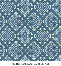 pastel color tribal vector seamless pattern with doodle elements. aztec fancy abstract geometric art print. ethnic hipster background. hand drawn. Wallpaper, cloth design, fabric, tissue, textile
