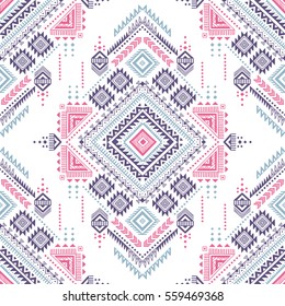 pastel color tribal vector seamless pattern with doodle elements. aztec fancy abstract geometric art print. ethnic hipster background. hand drawn. Wallpaper, cloth design, fabric, tissue, textile