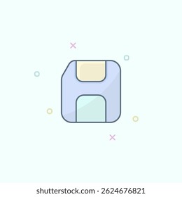 Pastel color UI vector external hard disk icon suitable for digital storage icons