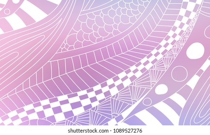 Pastel color vector abstract doodle background. Wave elegant pattern with blur gradient. The pattern can be used for wallpapers and coloring books, banner or poster