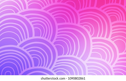 Pastel color vector abstract doodle background. Wave elegant pattern with blur gradient. The pattern can be used for wallpapers and coloring books, banner or poster