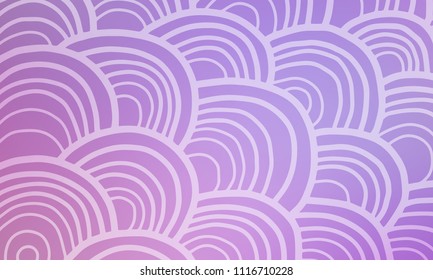 Pastel color vector abstract doodle background. Wave elegant pattern with blur gradient. The pattern can be used for wallpapers and coloring books, banner or poster