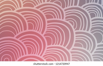 Pastel color vector abstract doodle background. Wave elegant pattern with blur gradient. The pattern can be used for wallpapers and coloring books, banner or poster