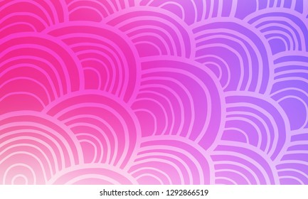 Pastel color vector abstract doodle background. Wave elegant pattern with blur gradient. The pattern can be used for wallpapers and coloring books, banner or poster