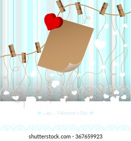 Pastel color vector graphic illustration of Valentine day love holiday with symbol of beautiful heart shape on light background