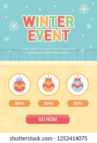 
Pastel color  winter event poster. Vector illustration EPS10