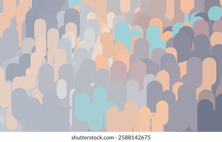 Pastel Colored Abstract Pattern with Rounded Overlapping Elements