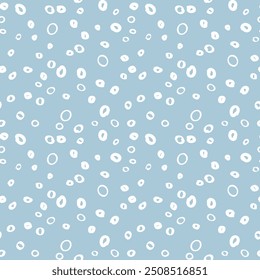 Fondo de nieve Abstractas de color pastel. Navidades y el año Nuevo patrón de Vector sin fisuras doodle stile. Puntos aleatorios blancos sobre un fondo azul claro