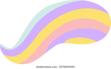 Pastel colored abstract wave creating a dynamic and vibrant design element is perfect for modern and trendy projects, adding a touch of elegance and sophistication