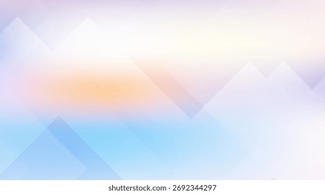 El fondo de color pastel presenta triángulos blancos superpuestos con degradado azul, púrpura y naranja, creando un efecto visual geométrico suave y calmante para varios usos