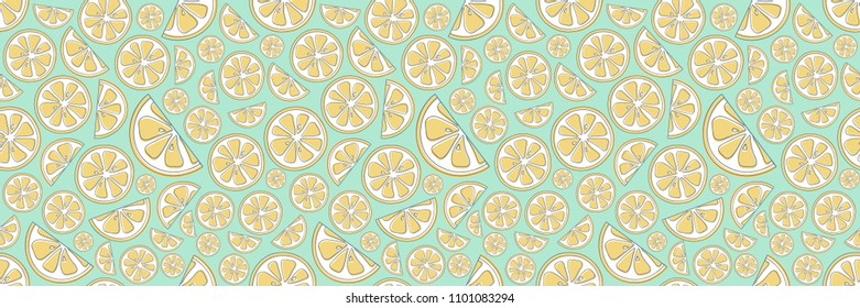 Pastel colored pastel background with fruits. Vector.