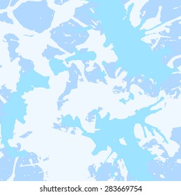 Pastel colored blue artistic paint splashes, square format.
