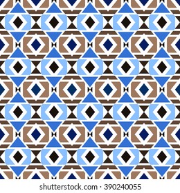 Pastel colored boho style seamless pattern with aztec ornament. Ethnic abstract vector wallpaper.
