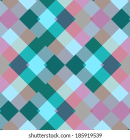 Pastel colored colorful seamless pattern geometric squares