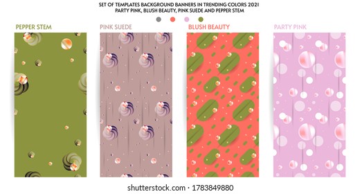 Fondos creativos de color pastel para plantillas de medios sociales. Conjunto de banners en color de tendencia