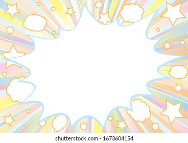 pastel colored effect line and comic speech bubble
