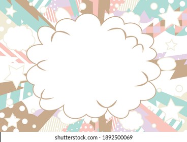 pastel colored effect line and comic speech bubble