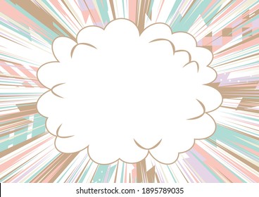 pastel colored effect line and comic speech bubble
