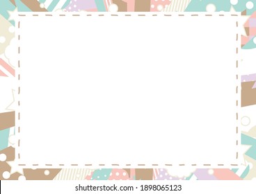 pastel colored effect line and stitched frame