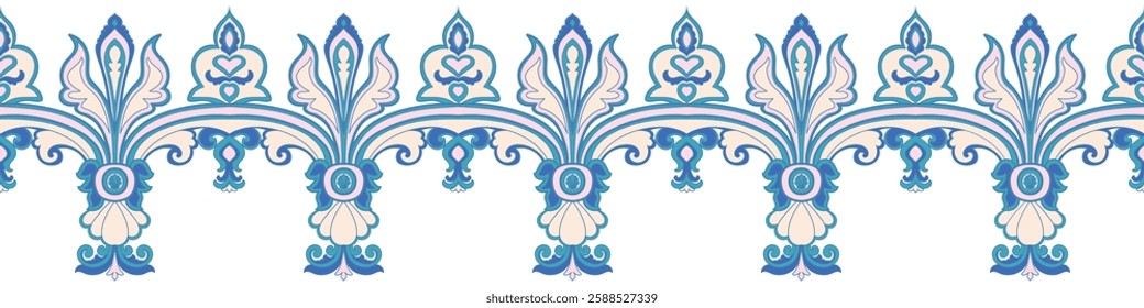 Pastel colored fence. Abstract vintage tribal ethnic pattern for carpet border. Fabric pattern. Wallpaper.