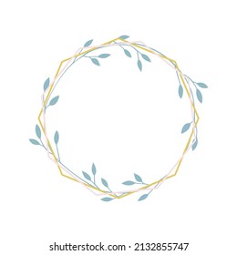 PASTEL COLORED FRAME WREATH WITH MINT LEAVES