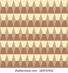 Pastel colored geometric pattern seamless in the pyramid shape. Light background