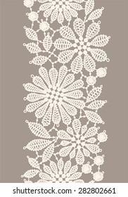 Pastel colored lace vertical seamless pattern.