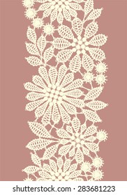 Pastel Colored Lace. Vertical Seamless Pattern.