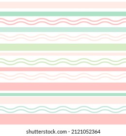 Pastel colored lines for eggs decoration. seamless texture with Easter ornament on white background. Vector illustration. Easter shevron pattern for eggs