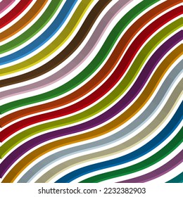 pastel colored lines waves pattern on white background