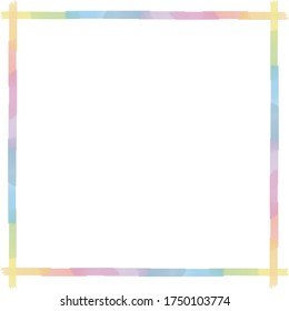 Pastel colored masking tape square frame illustration.