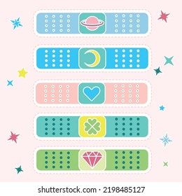 pastel colored medical patches sticker set