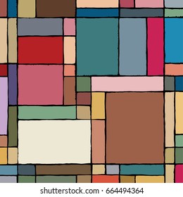 Pastel colored mosaic like structure, made up of rectangles