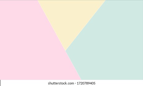 Pastel colored paper background template. Minimal abstract geometric fashion. Vector illustration for banner, presentation template, wallpaper, text place and social media. Soft pink, yellow and green