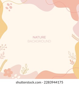 Pastel colored plant frame background