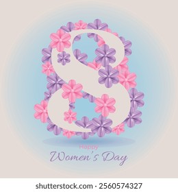 Pastel Colored Postcard for March 8th