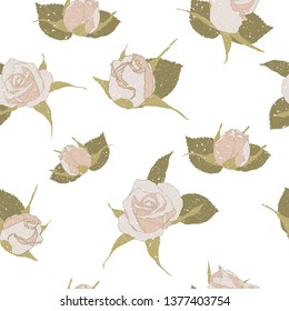 Pastel colored seamless roses  pattern