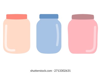 Ilustración de tarros simples de colores pastel