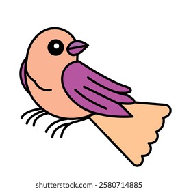 a pastel colored sparrow vector illustration